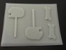 398sp Big Red Dog with Bones Chocolate or Hard Candy Lollipop Mold